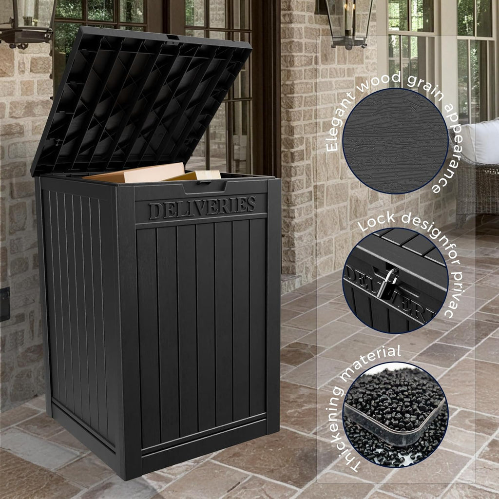 50-Gallon Package Delivery Box - Resin Storage with Sign & Lockable Secure