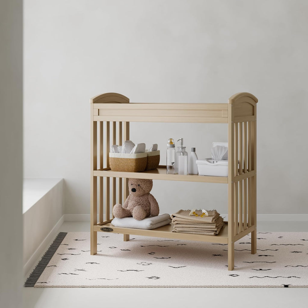 Changing Table with Water-Resistant Changing Pad, Driftwood | GREENGUARD Gold Certified, Includes Diaper