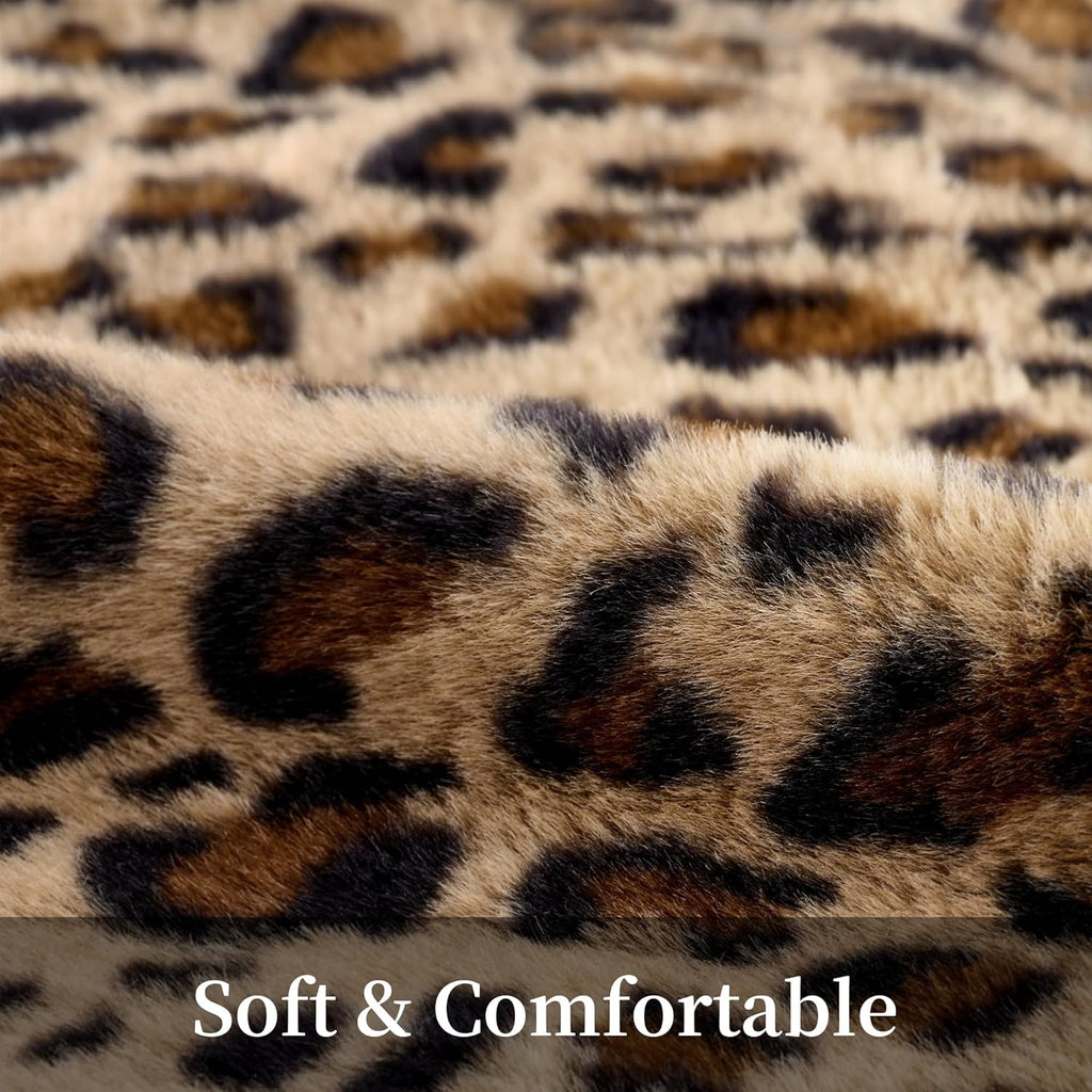 Cheetah Pillow Covers 18x18 Faux Fur Throw Pillow Covers Set of 2 Leopard Couch Pillow Covers Fluffy Soft Decorative