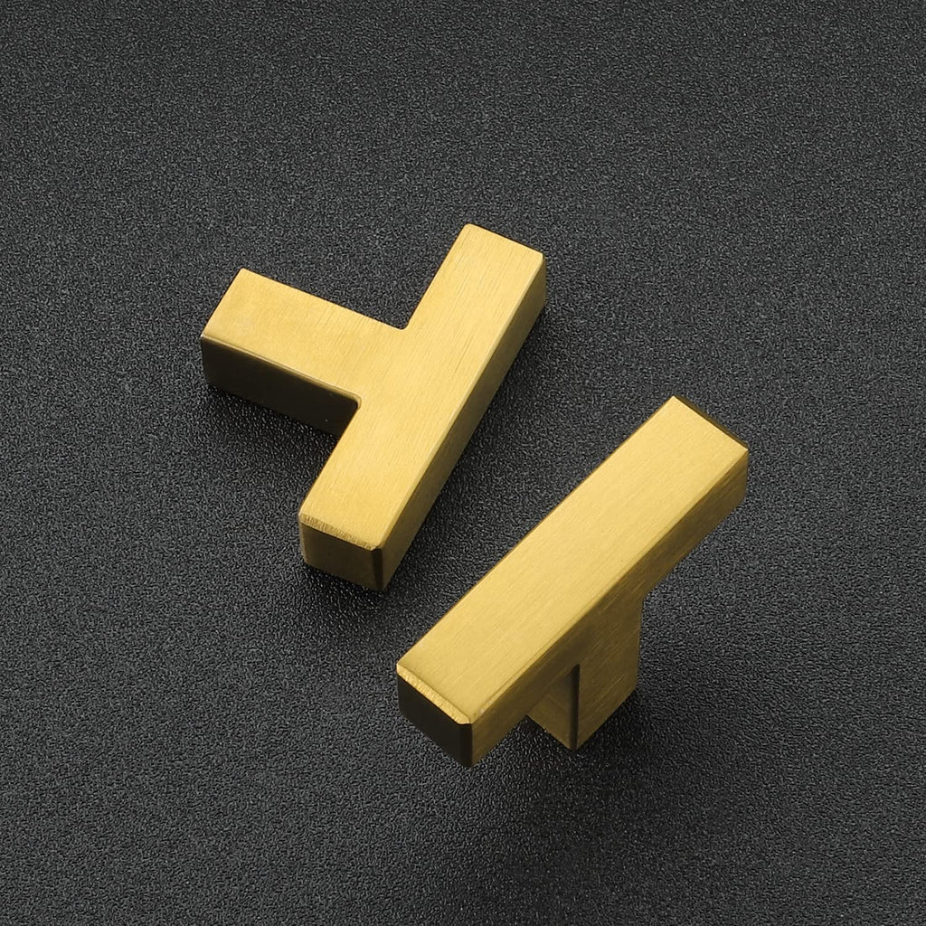 30 Pack Gold Square Bar Cabinet Knobs 2 Inch Kitchen Handles