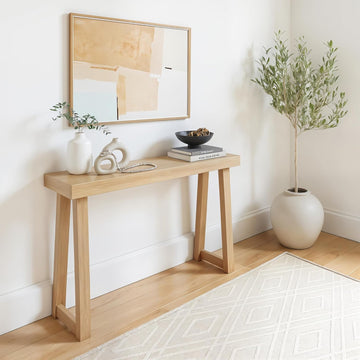 Solid Wood Console Table, 46 Inch, Sofa Table, Narrow Entryway Table , Behind The Couch, Living Room, Foyer, Easy