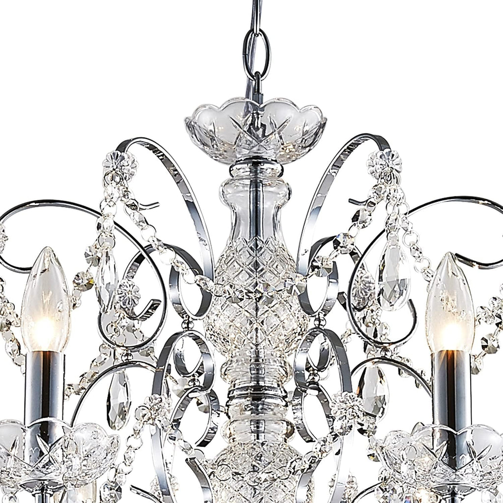 6-Lights Crystal Chandelier Crystals Raindrop Chandelier,Modern Crystal Pendant Light Fixture Modern Chandelier for Bedroom,Living Room,Dining Room,H22 X D24,Chain Adjustable