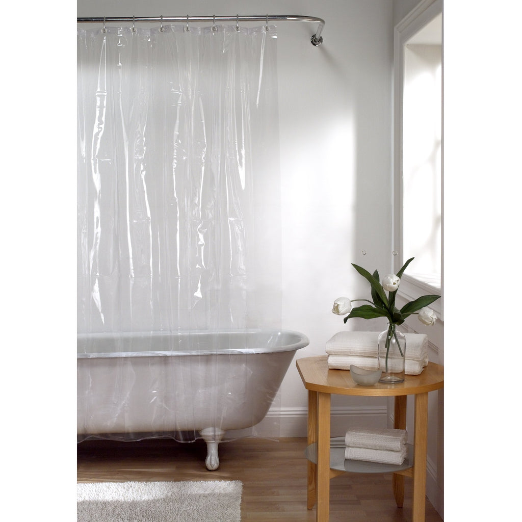 Clear Shower Curtain Liner, Super Heavyweight Transparent Liner for Showers and Bathtubs with Rustproof Grommets