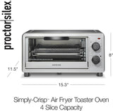 Simply-Crisp Air Fryer Toaster Oven Combo with 4-in-1 Functionality (Air Fry, Bake, Broil & Toast), 1200 Watts, Fits 4
