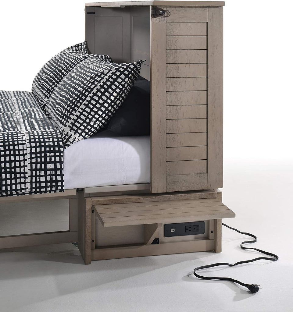 Driftwood with Mattress Murphy Cabinet Bed, Queen