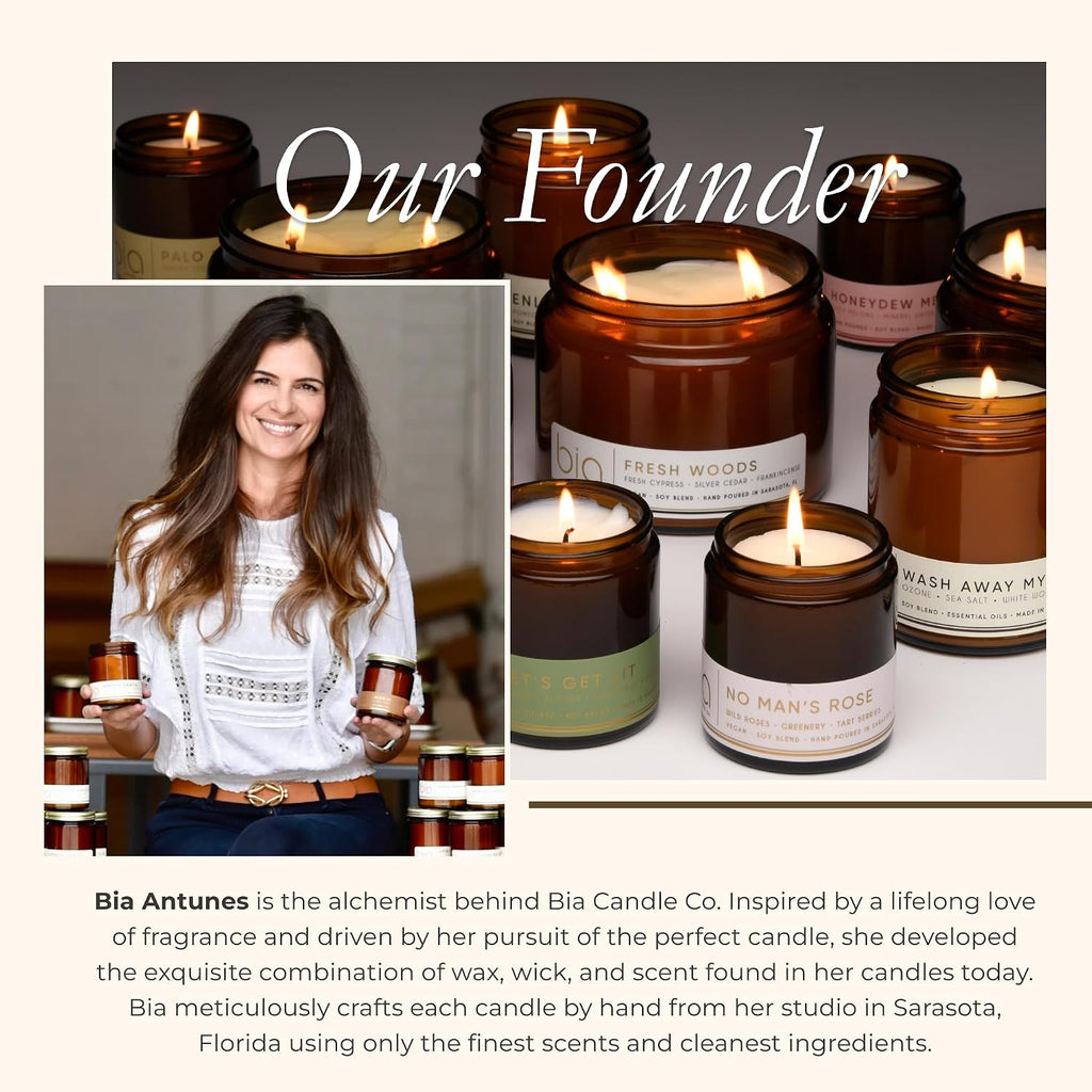 Best Sellers - Soy Candle Set 3 Pack - Amber Santal | Paraben Free, Brown Glass Jars With Gold Lids, 2.75 in Dia x