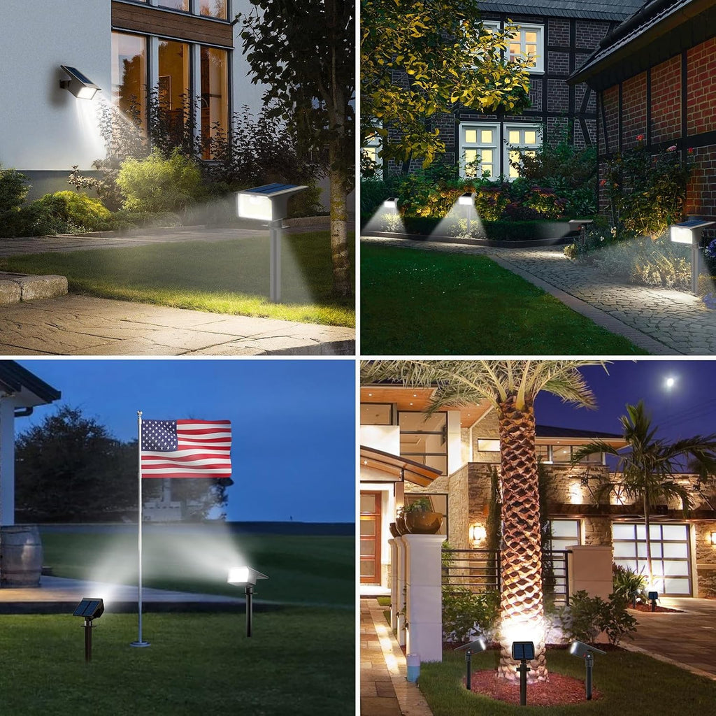 3 Pack 62 LED Solar Spot Lights Outdoor Motion Sensor with 3 Modes | 2-in-1, Auto ON/OFF, Solar Powered, Waterproof