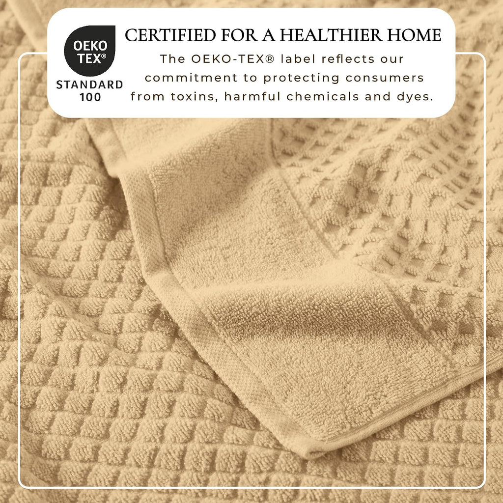 Oversized Bath Sheets - 100% Cotton 2 Pack 68x35 Extra Large Towel - Absorbent, Durable, Quick-Dry Towels (Oatmeal)