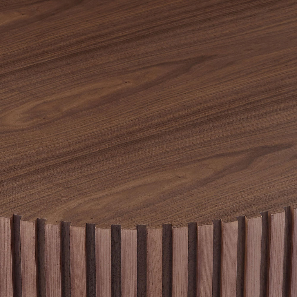 Round with Fluted Design, Walnut