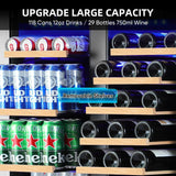 Wine and Beverage Refrigerator 30 Inch, Beverage Fridge Dual Zone with Upgraded 