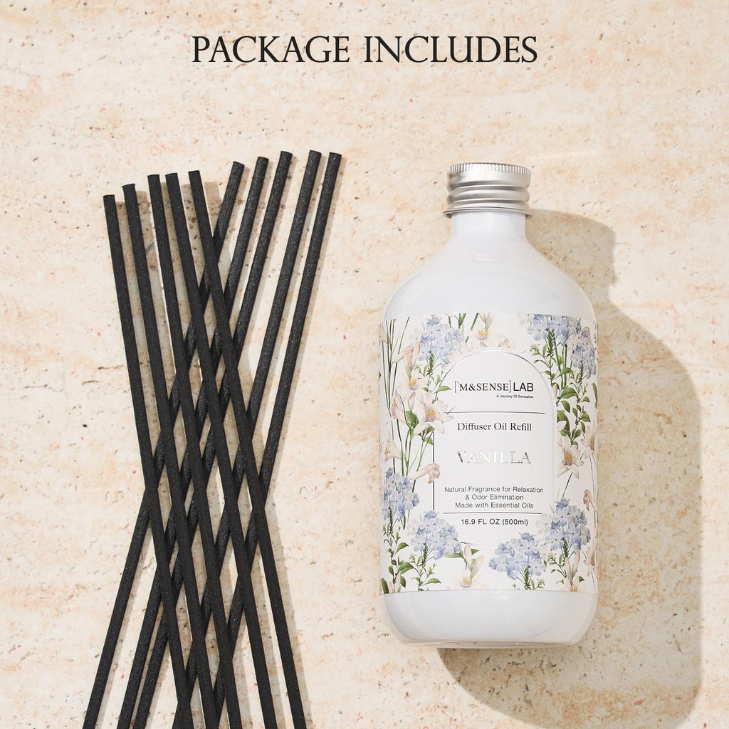 Reed Diffuser Set, Vanilla, 17oz Natural Essential Oil