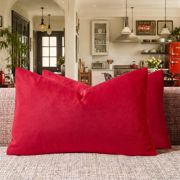 Red Pillow Covers 12x20 Decorative Pillows Pack of 2