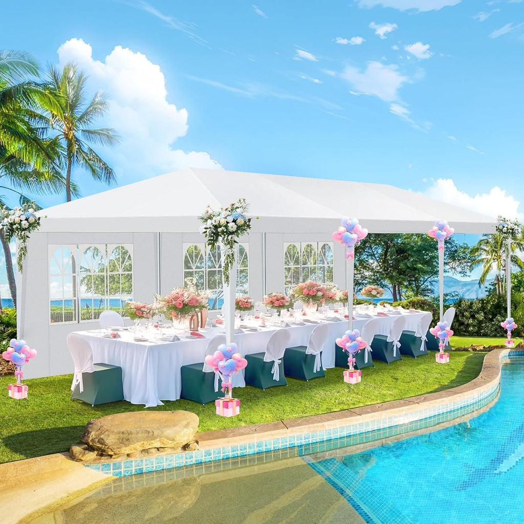 10x30 Party Tent with 8 Removable Sidewalls for Parties, Weddings, BBQ, Baby Shower, Waterproof Outdoor Event Canopy