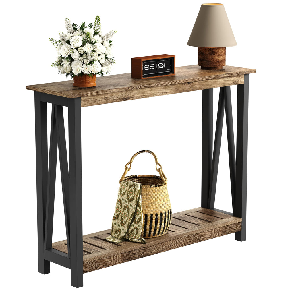 Farmhouse Console Table, Narrow Sofa Table, 40 Inch