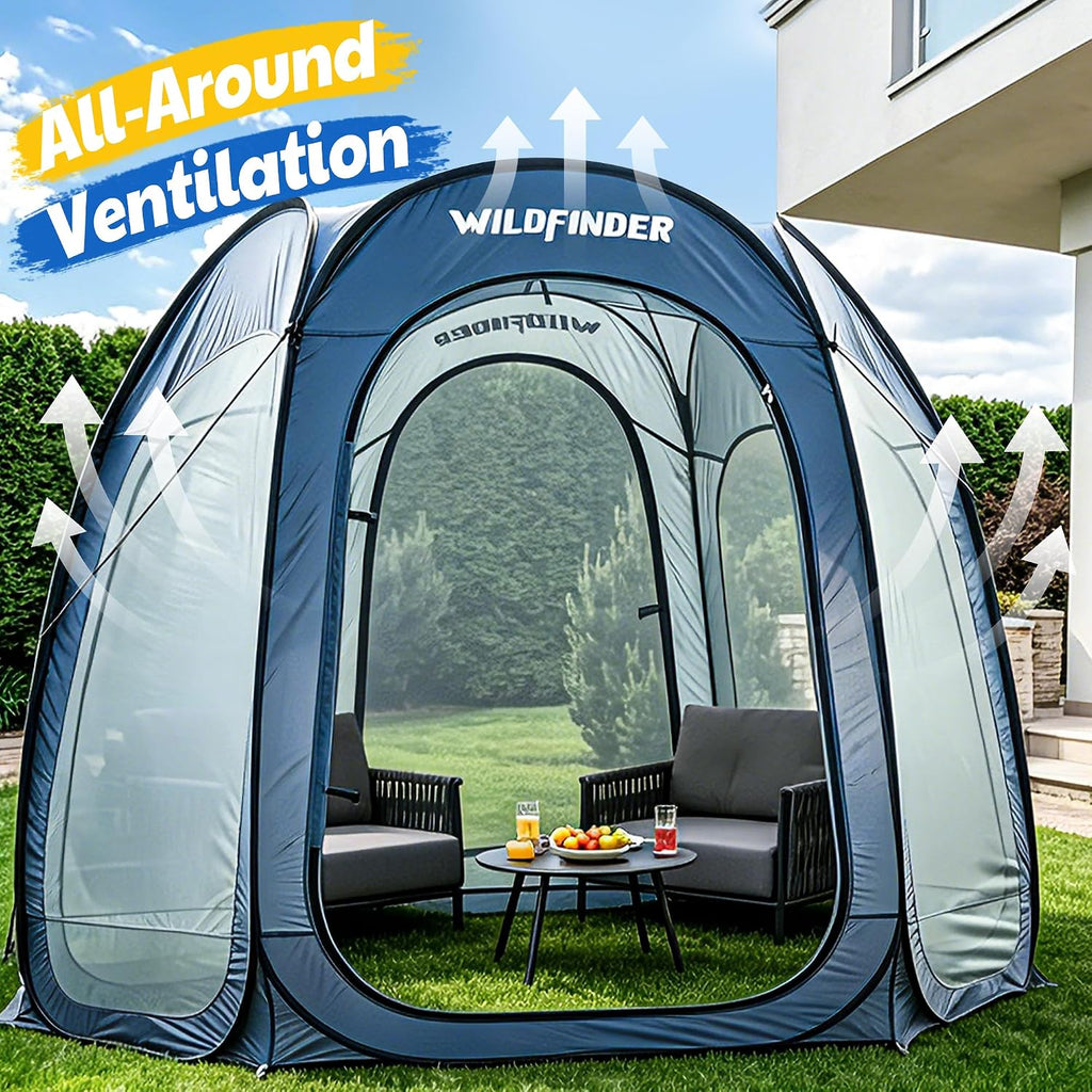 10x10 Pop Up Screen House Tent, Portable Screened Canopy with Mesh Walls, Waterproof Instant Gazebo