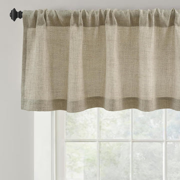 Linen Textured Curtain Valances for Windows Light Filtering 3 Inch Rod Pocket Farmhouse Country Rustic Kitchen