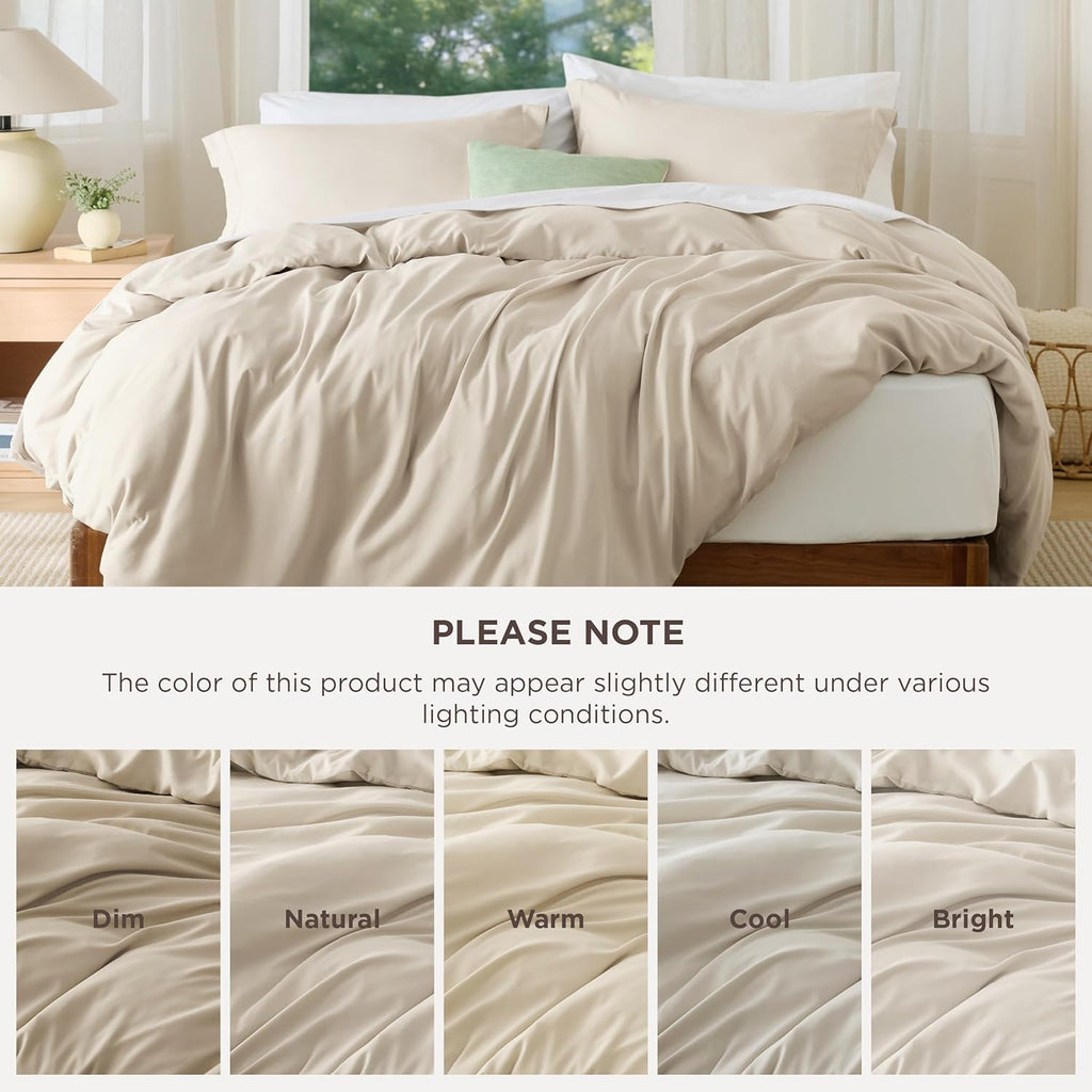 Duvet Cover - Soft Double Brushed Bedding Set for Kids & Adults, Zipper Closure, 3 Pieces, Includes 1 Duvet
