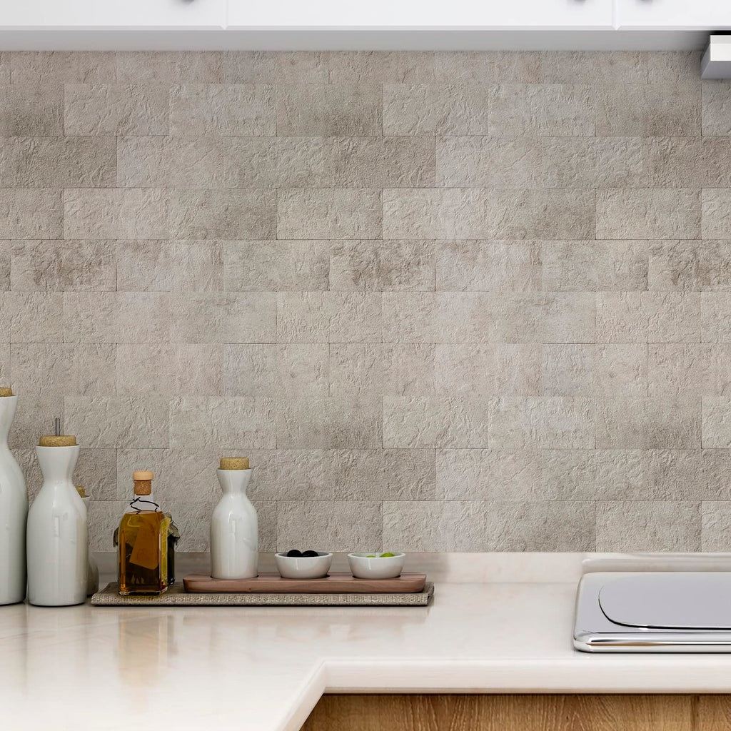 Peel and Stick Backsplash, Stick on Wall Tile, 10-Pack, Stone Beige