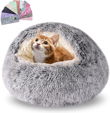 Cat Beds for Indoor Cats,Cat Cave for Puppy and Kitty,Calming Small Dog Bed for Small Dogs with Cover Cave,Cozy