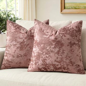 Velvet Throw Pillow Covers Dusty Rose Pink 18x18 inch Set of 2
