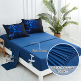 Xruibed Blue Comforter Set Queen 7 Piece Bed in a Bag Blue Rose Comforter with Sheet Set Soft Micorfiber Reversible