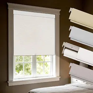 Blackout Roller Shades with Valance,White,22" W X 72" H