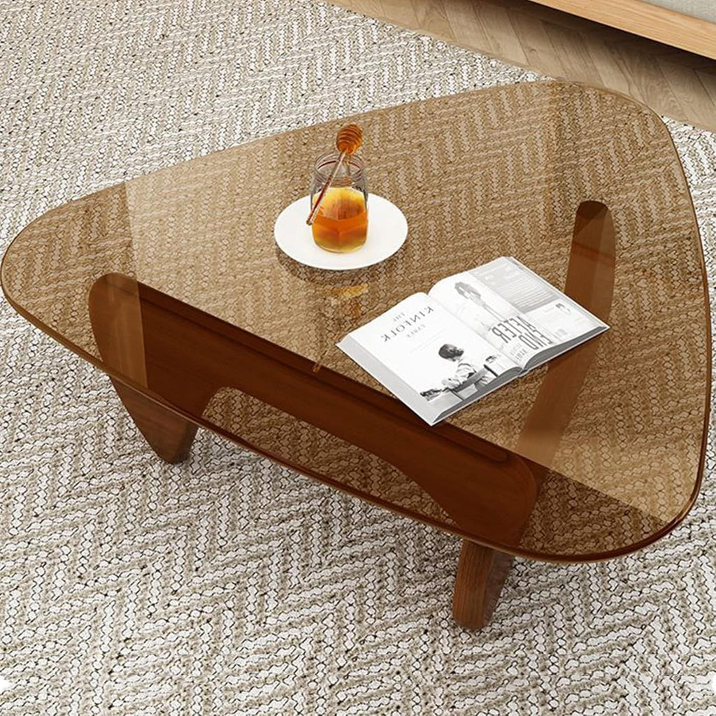 Modern Glass Coffee Table, Mid Century Small Coffee Table