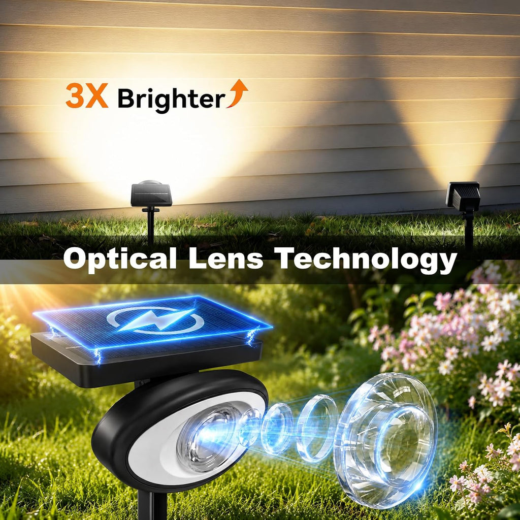 Spot Lights Outdoor Waterproof, Multicolor 10Modes RGB Solar Tree Spotlight Bright Uplights for Halloween Christmas