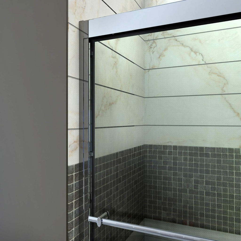 Duet 44-48 in. W x 72 in. H Semi-Frameless Bypass Sliding Shower Door in Chrome, SHDR-1248728-01