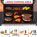 3-Burner Propane Gas Grill with Side Table and Thermometer, Stainless Steel Cabinet, Cast Iron Grates for Patio and Outdoor BBQ