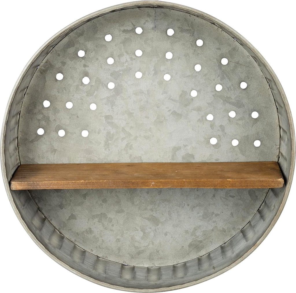 Distressed Wall Shelf, Metal and Wood