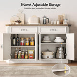 55" Sideboard Buffet Cabinet with 2 Storage Drawers & 4 Doors