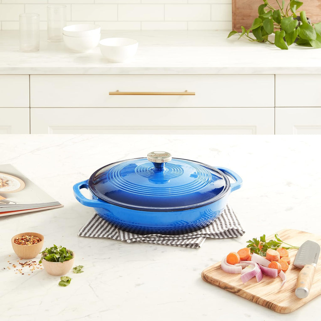 Essential Enamel Braiser 3.5 Quart - Refrigerator- & Oven-Safe up to 500° F - Heat-Retaining, Induction-Safe &