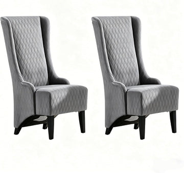 High Back Dining Chair Set of 2, Upholstered Wing Back Dining Chairs King Throne Royal Chair, Retro Accent Dinner