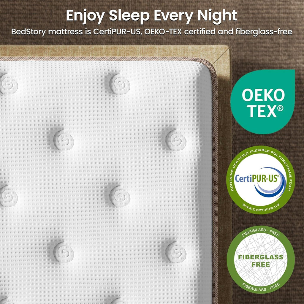 Firm Full Mattress 13 inch, Deep Sleep Hybrid Mattresses in a Box, Zoned Lumbar Support for & Back Pain Relief, Made