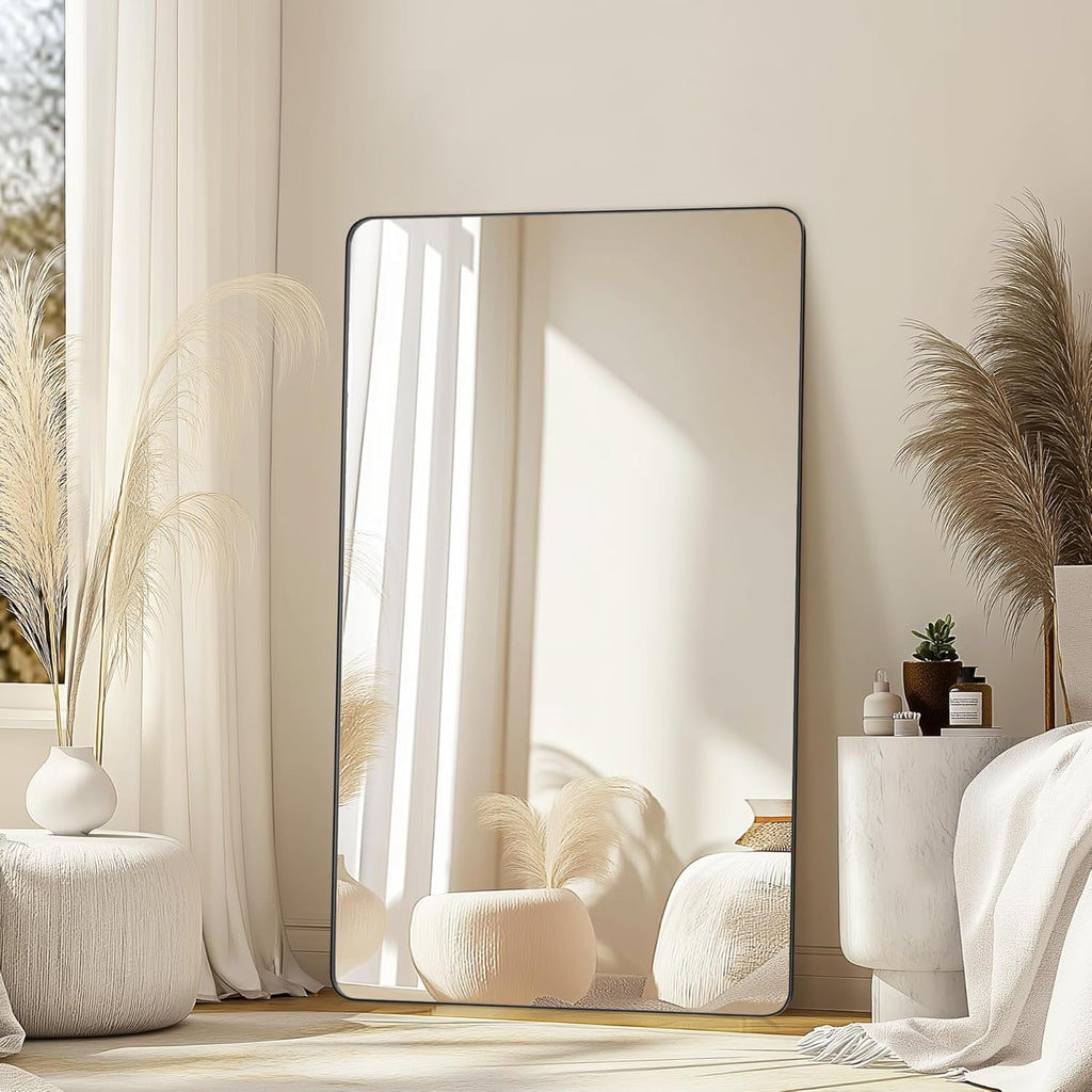 Black Framed Bathroom Vanity Mirror for Over Sink, 50x30 Inch High-Definition Wall Mirror with Horizontal/Vertical