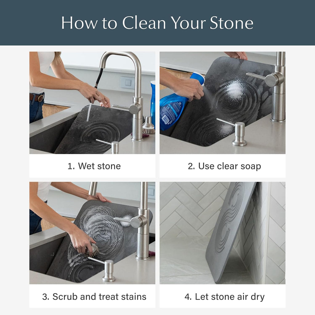 Home Stone Bath Mat - Premium Diatomaceous Earth Bath Floor Mats with Non-Slip Base, Fast-Drying Modern Shower Mat |