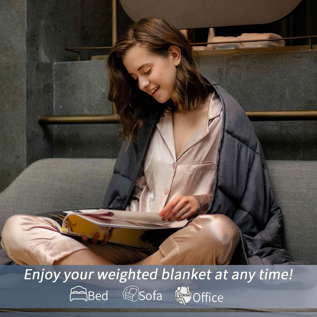Large Weighted Blanket King Size (25 lbs, 78"x 85") Heavy Blanket for Adults and Couple, Breathable Cotton with