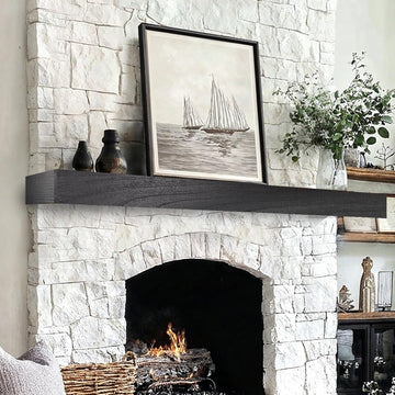 Shelf, 72×8×3 Inch Wooden Floating Shelf for Over Fireplace, Handcrafted Wood Mantels, Wall-Mounted Mantel Shelves