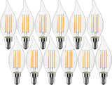 Dimmable E12 Candelabra LED Light Bulbs 60 watt Equivalent, 2700K Warm White Chandelier Candle Bulb, 6W 650 Lumen