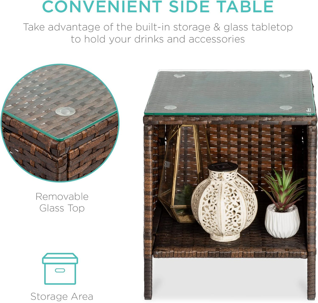 Best Choice Products 3-Piece Outdoor Wicker Conversation Bistro Set