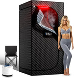 Upgraded Infrared Steam Sauna with 660nm Red Light Therapy & 850nm Infrared Light Panel, 3L 1300W Steamer