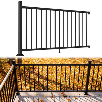 36in x 6ft Modular Aluminum Deck Railing Kit, Patented Clip-On