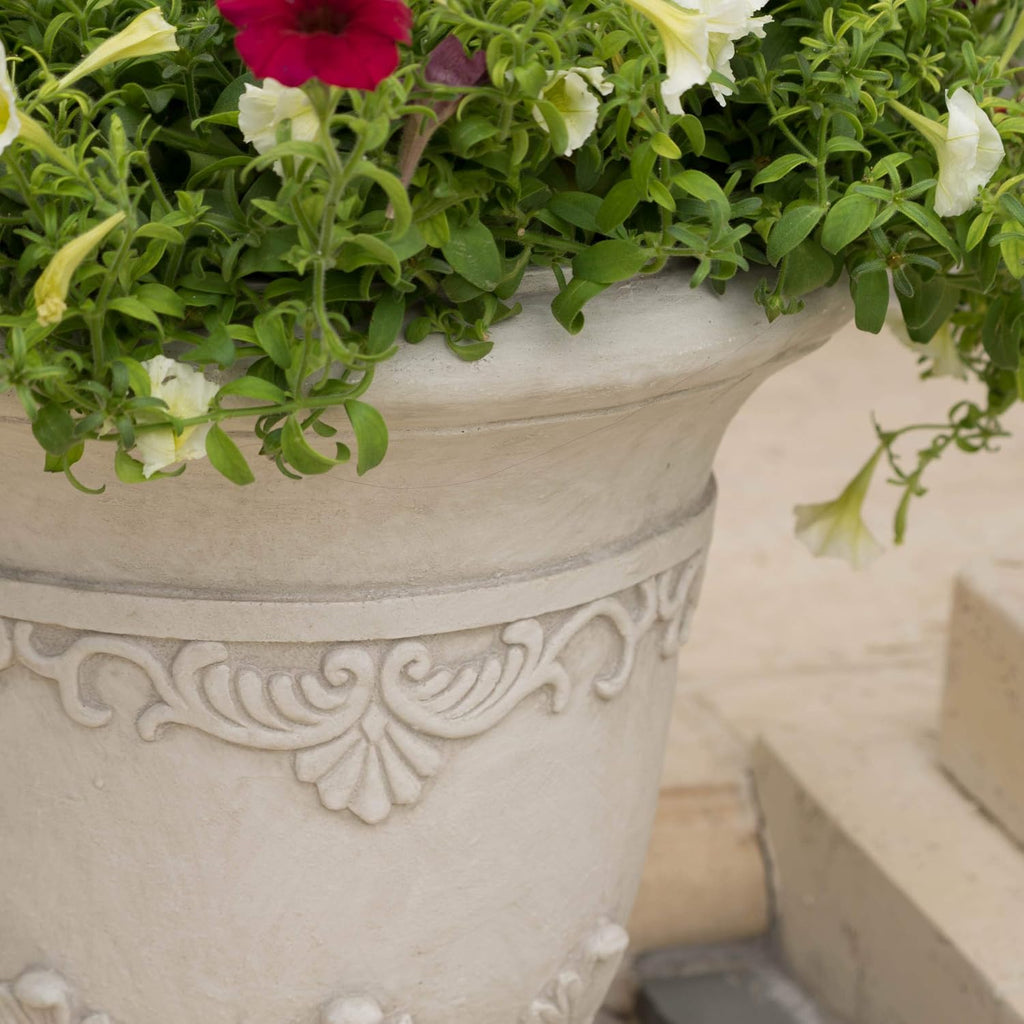 Antique Moroccan Urn Planter, 20", White