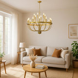 Gold Chandelier 18-Light Candle Chandelier Modern Farmhouse Pendant Lighting Fixture for Dining Room Bedroom Living Room Kitchen Island Foyer Entryway E12 Bulb Vintage Golden Ceiling Light A109-B0F994PCGR