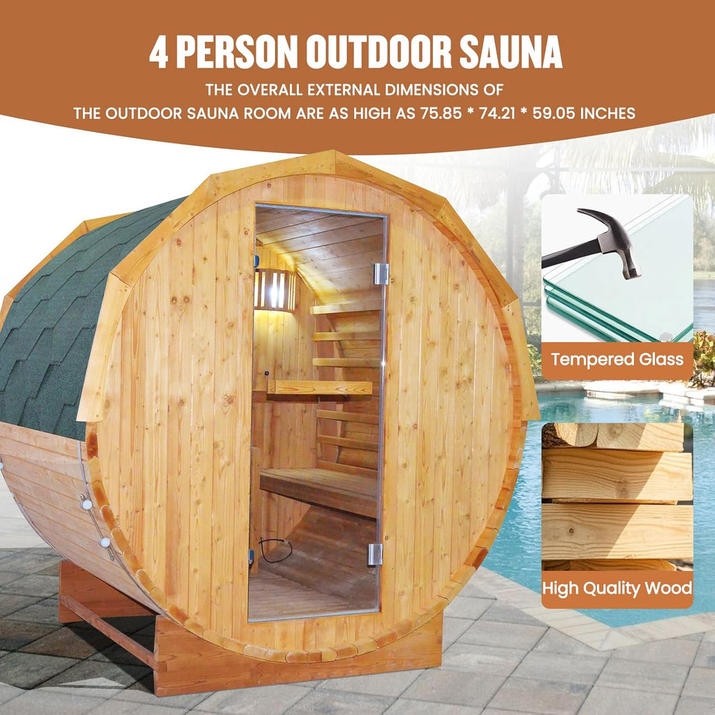 Outdoor Traditional Sauna 4-5 Person Wooden Saunas