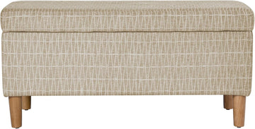 Malmo 36" Storage Bench - Tan Geometric Pattern