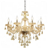 Modern Elegant K9 Crystal Chandelier 8 Lights, Cognac Crystal Ceiling Pendant Light Fixture Candle Style E12 Base for Living Room Bedroom Hallway (8 Lights) A110-B09BM57CVN