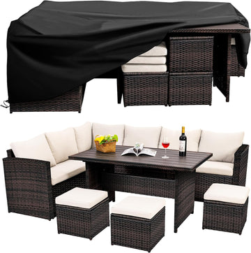 Patio Furniture Set, 7 Pieces Outdoor Patio Furniture with Dining Table&Chair, All Weather Wicker Conversation Set