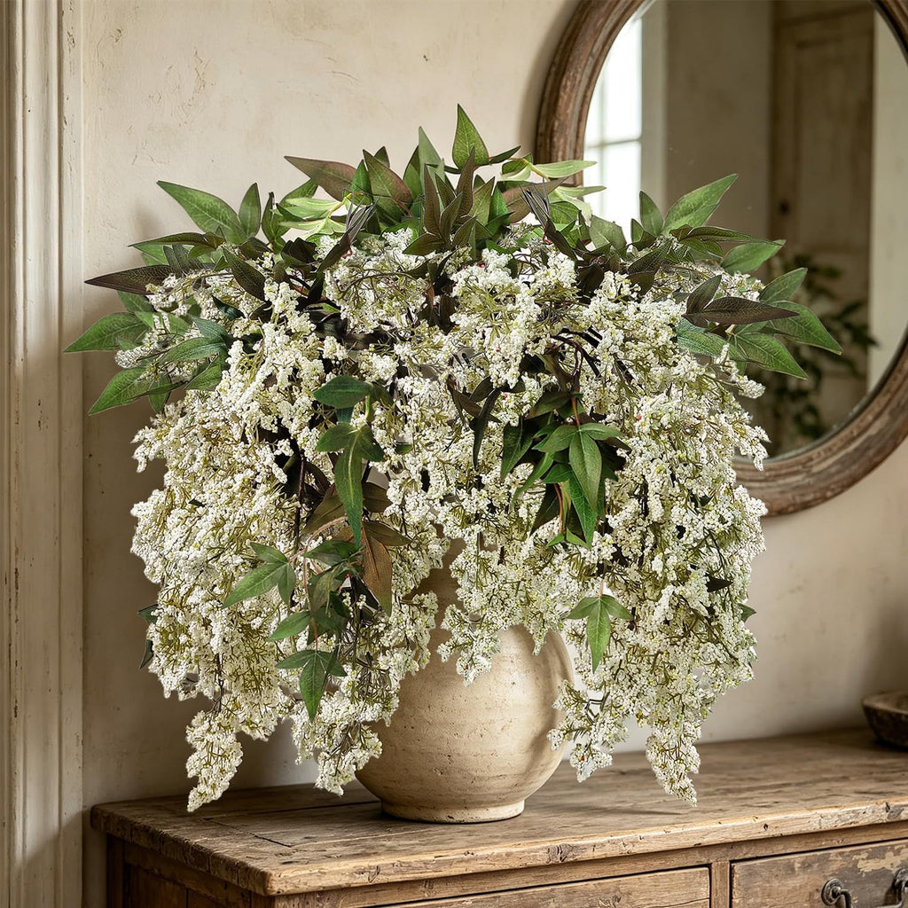 43 Inch Artificial Nandina Berry Stems for Vase, Realistic Faux Berry Spray Faux Fall Branches with Stems for Table